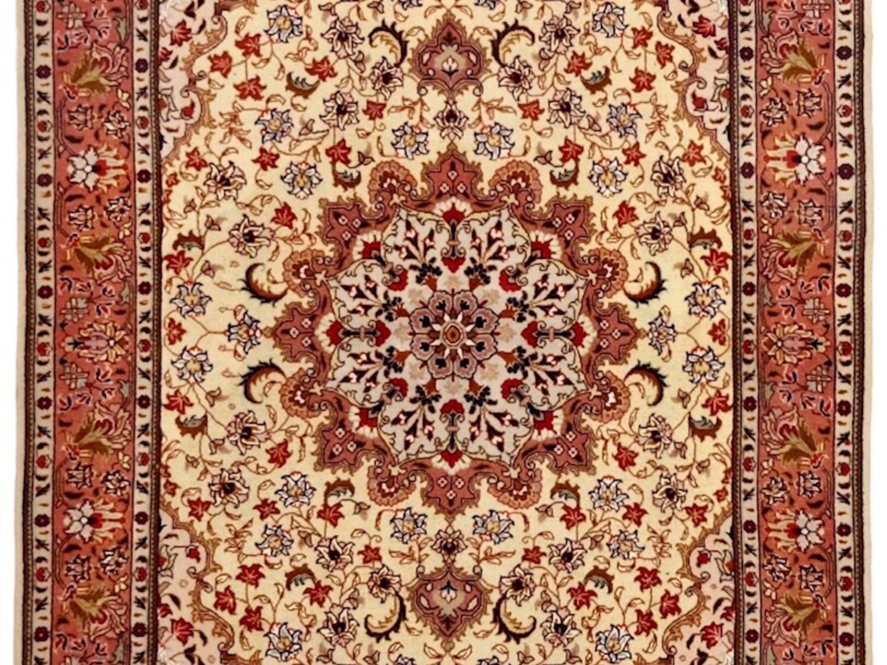 ペルシャ絨毯【ウール】玄関マット大 タブリーズ産 104×153(cm