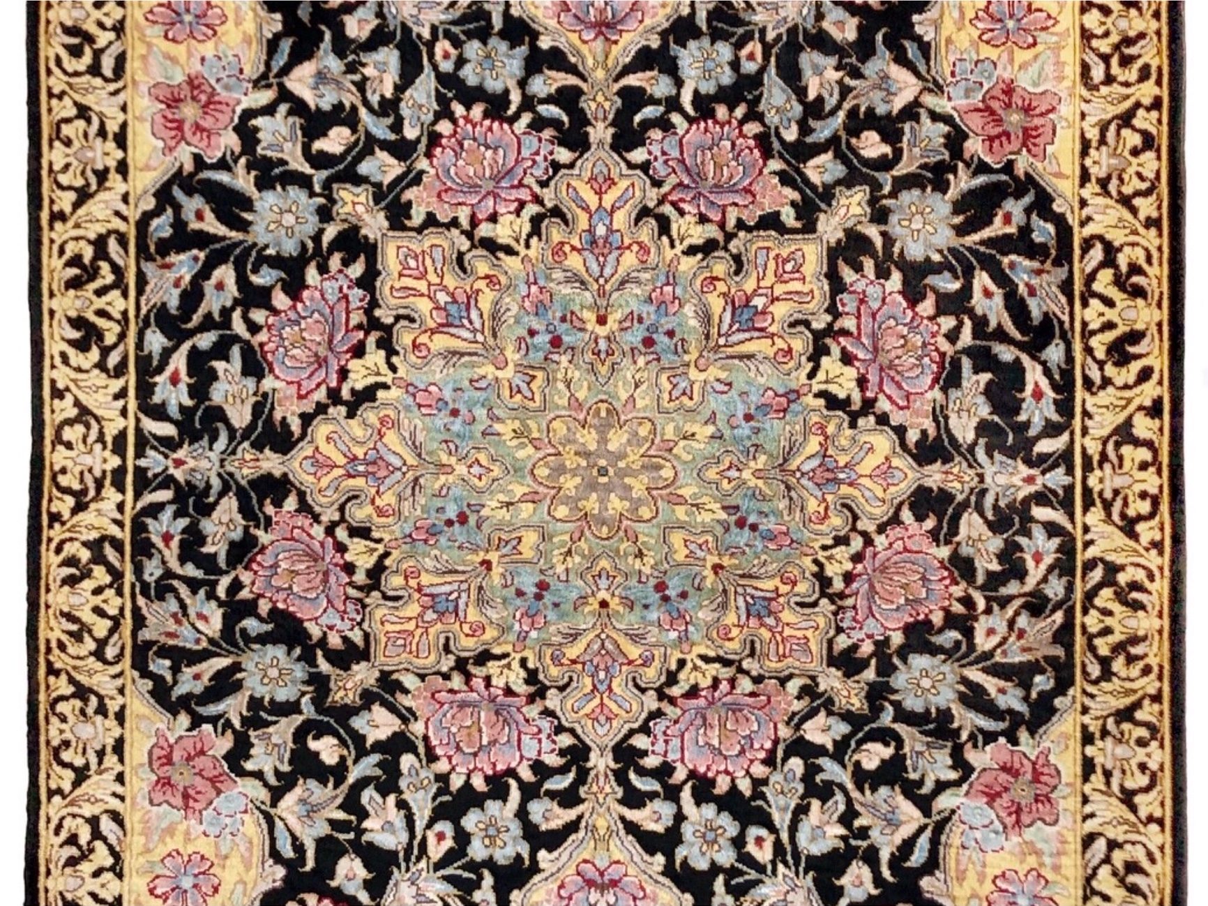 ペルシャ絨毯【シルク】玄関マット小　クム産　58×89(cm)　¥418,000(税込)