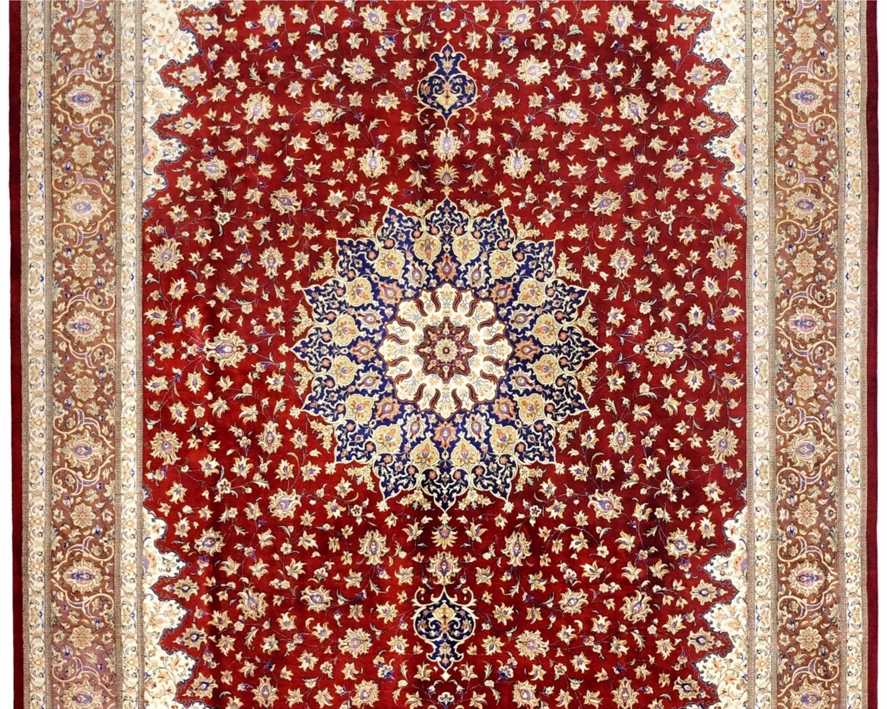 ペルシャ絨毯 シルク 100% ハンドメイド 76cmx76cm B - カーペット