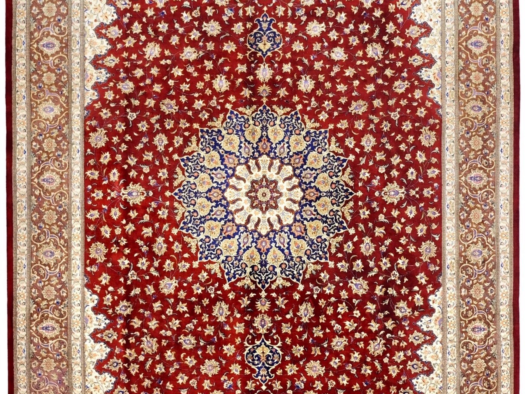 人気の ペルシャ絨毯シルク100%手創り (33) 76cmX122cm カーペット 