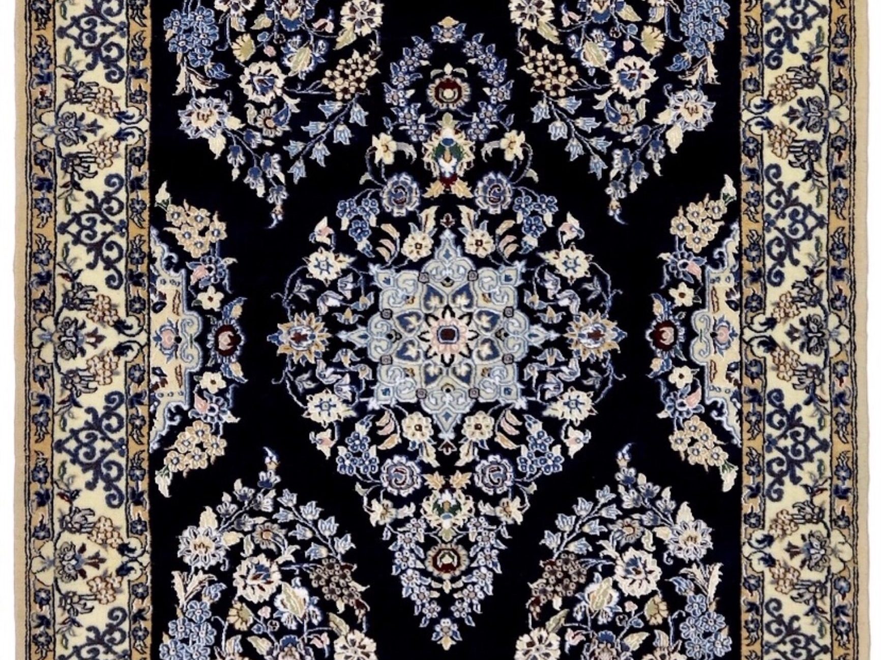 ペルシャ絨毯【ウール】玄関マット大　ナイン産　100×147(cm)　¥385,000(税込)