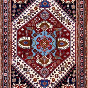 ペルシャ絨毯【高密度トライバルラグ】カシュガイ（カシュクリ）