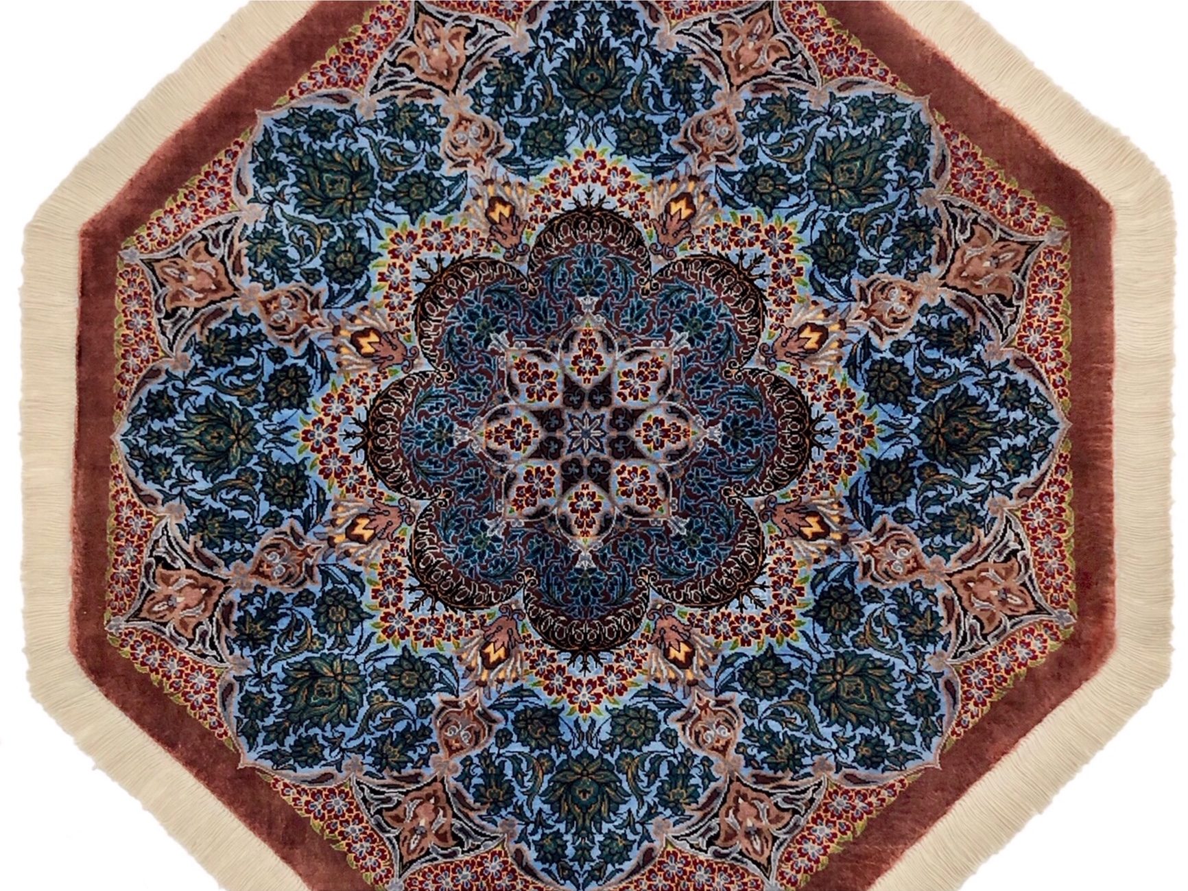 ペルシャ絨毯【シルク】玄関マット小　クム産　68×68(cm)　¥495,000(税込)