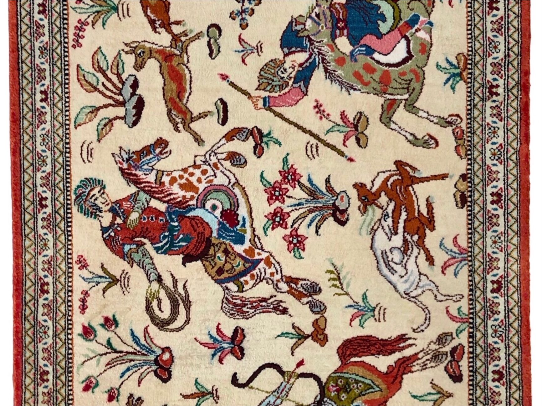 ペルシャ絨毯【シルク】玄関マット小　クム産　57×84(cm)　¥176,000(税込)