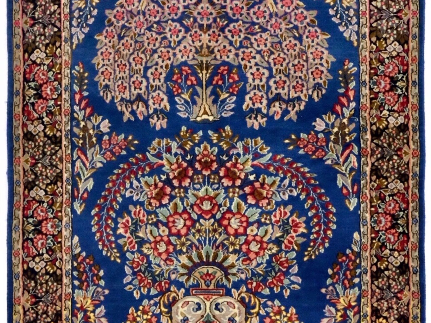 ペルシャ絨毯【ウール】玄関マット大 ケルマン産 105×187(cm