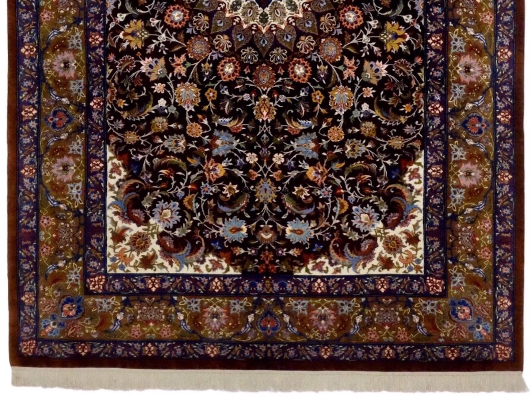 最高級 証明書付 ペルシャ絨毯 Qom クム産 手織り 天然絹 シルク 100 