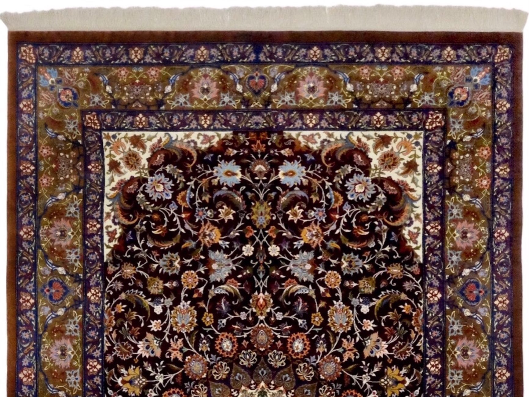 人気の ペルシャ絨毯シルク100%手創り (33) 76cmX122cm カーペット 