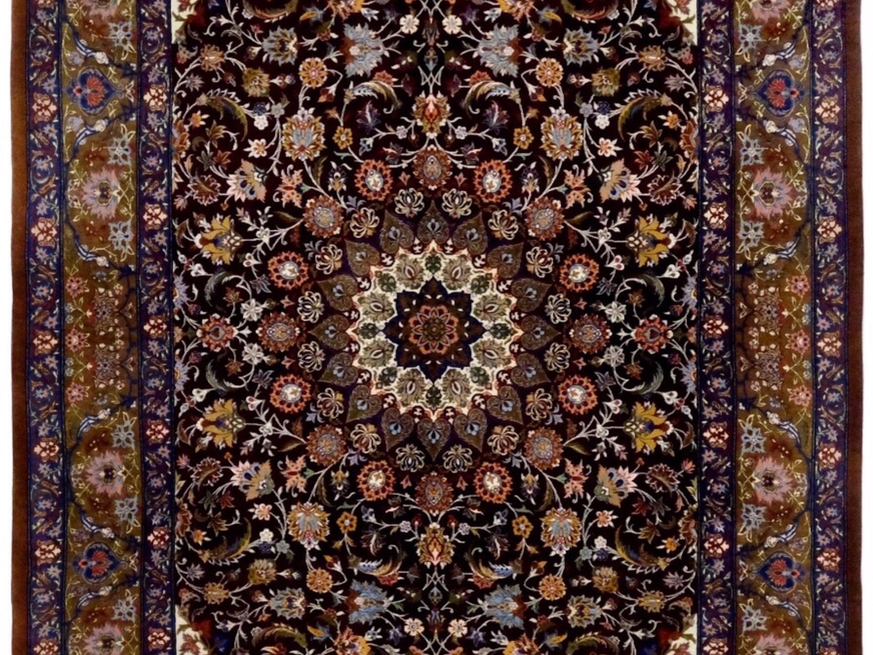 ペルシャ絨毯　コム産デザイン　シルク植物繊維 100% 最高級152×101cm