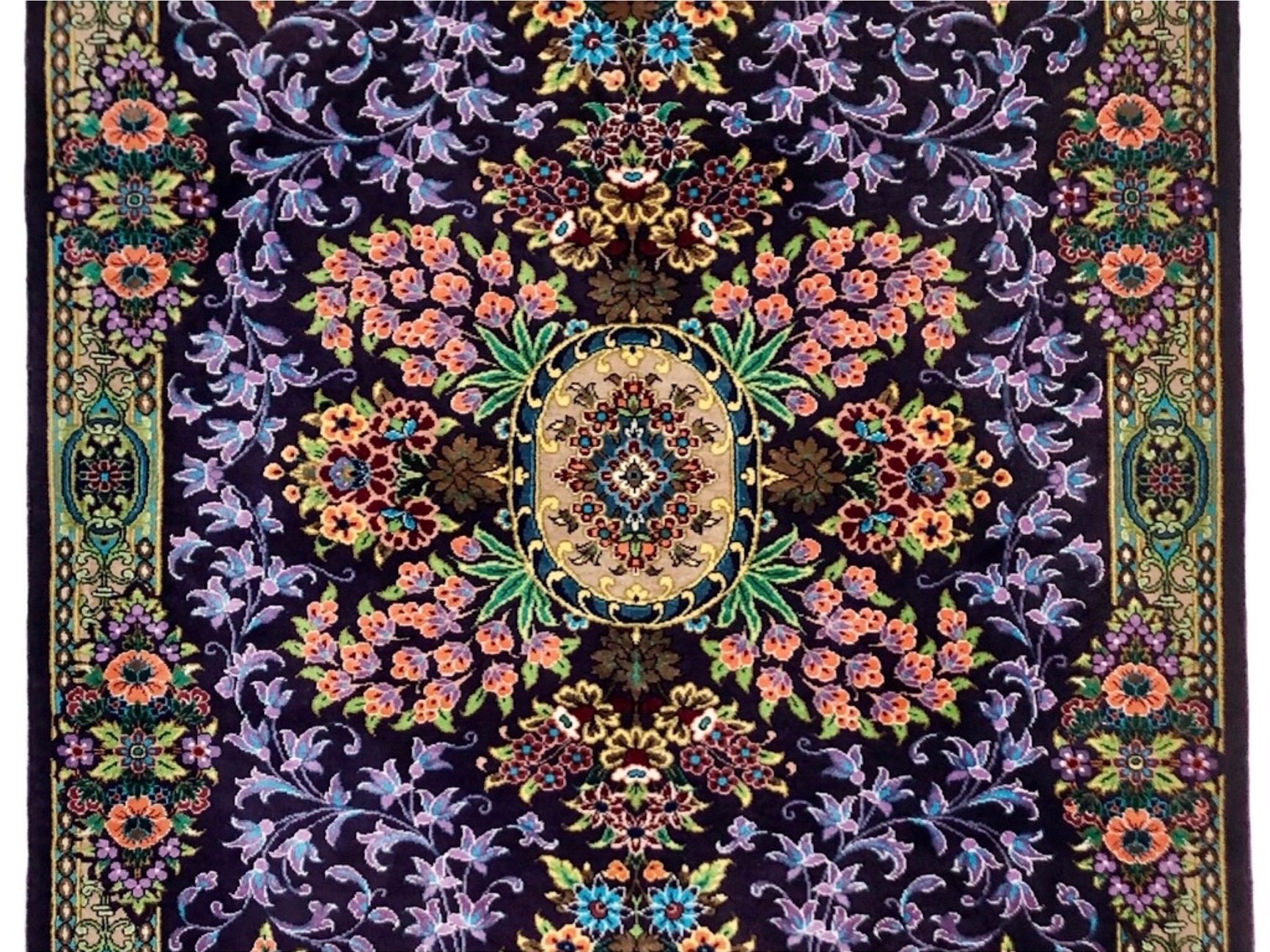 ペルシャ絨毯【シルク】玄関マット小　クム産　60×85(cm)　¥418,000(税込)