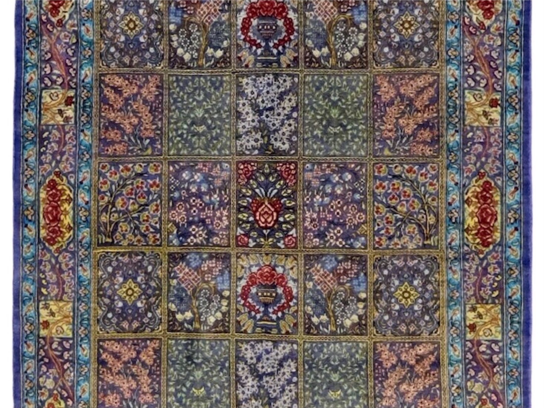 ペルシャ絨毯【シルク】玄関マット小　クム産　59×91(cm)　¥550,000(税込)