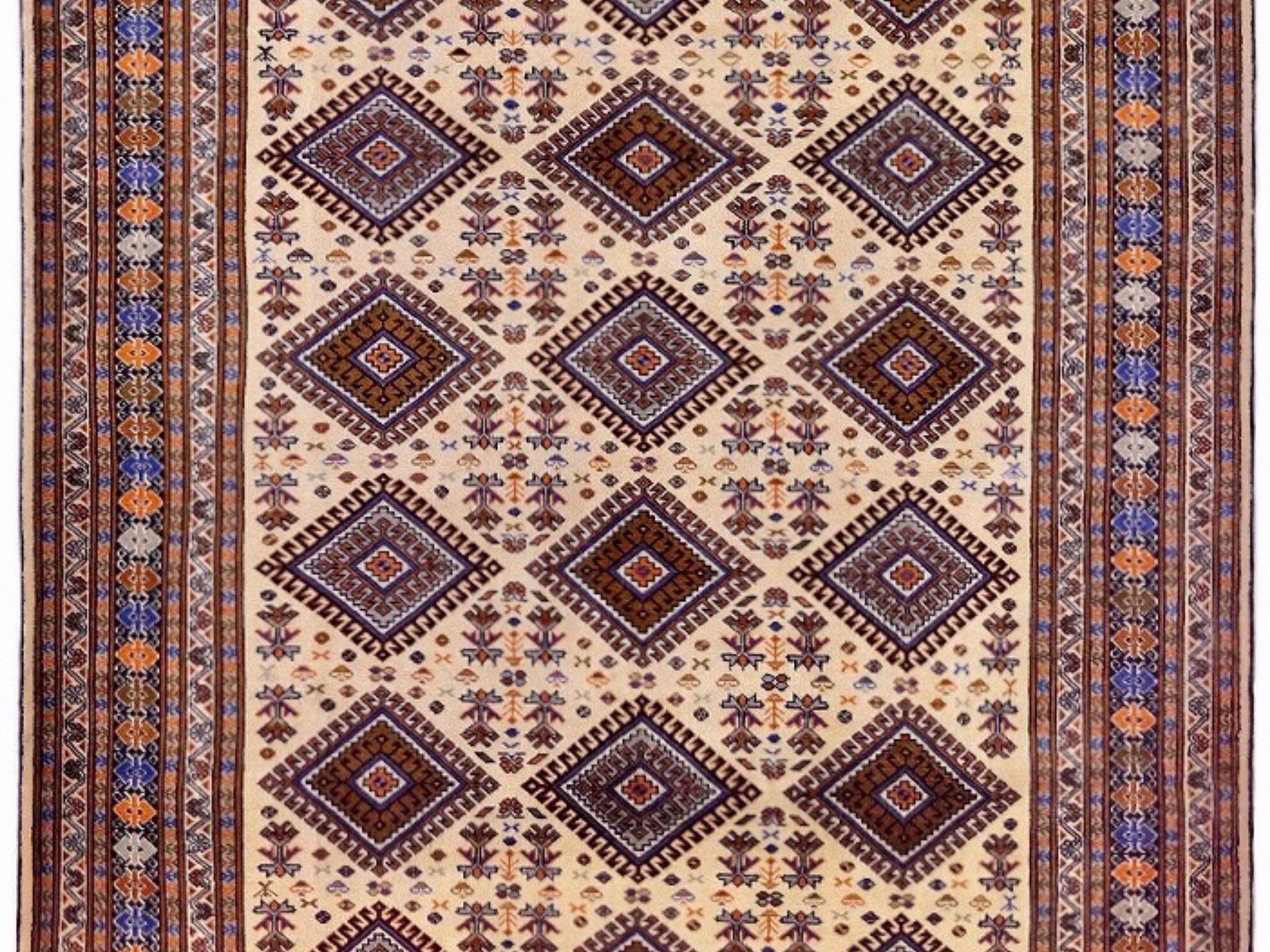ペルシャ絨毯 トルクメン産 新品 トライバルラグウール
