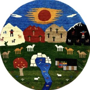 gabbeh-rug-shiraz-round-94cm-88hjpg | ペルシャ絨毯専門店 フルーリア東京
